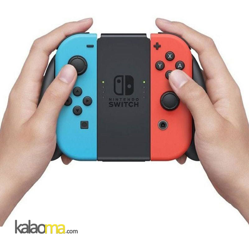 Nintendo Switch With Neon Blue And Neon Red