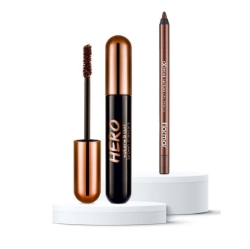 پک دو عددی ریمل Hero Volume & Curl شماره  001 BROWN  و خط چشم Extreme Tattoo شماره  001 GLITZY BROWN