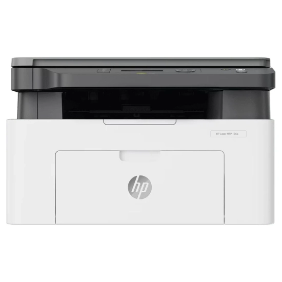تصویر  پرینتر لیزری 3 کاره اچ‌پی مدل LaserJet MFP 136a با قابلیت پرینت، اسکن و کپی، اتصال USB و نمایشگر