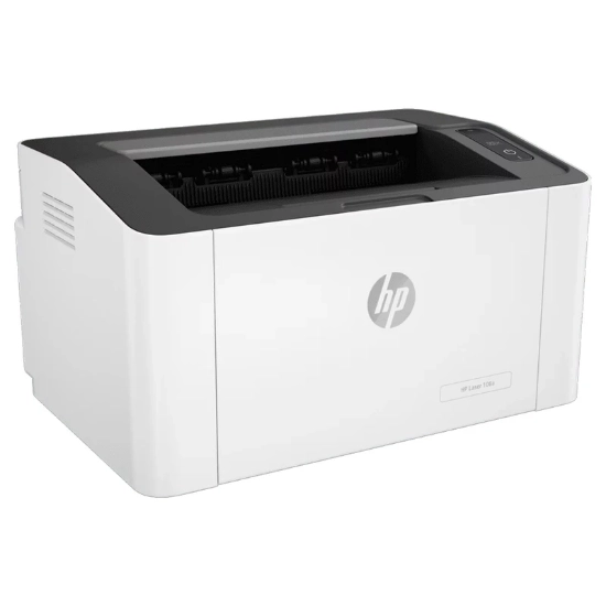 تصویر  پرینتر لیزری تک‌کاره اچ‌پی مدل Laser 108a با اتصال USB، سازگار با Windows و Apple macOS، مناسب کاغذهای A4، A5، A6 و پاکت نامه